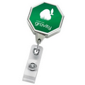 Chrome Jumbo Octagon Retractable Badge Reel (Label)